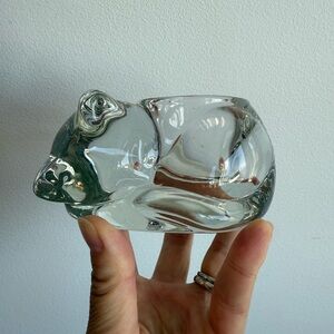 Vintage Indiana Glass cat
 votive candle holder